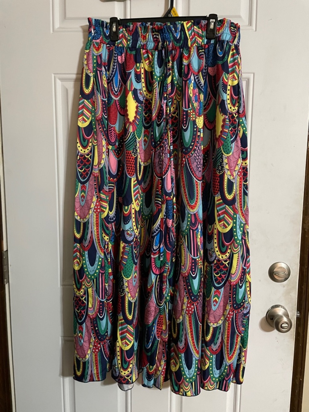 SHEIN Multicolor Printed Wide Leg Pants with Elastic Waist